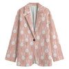 Rabbit And Carrot Pattern Print Women's Cotton Blazer