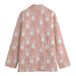 Rabbit And Carrot Pattern Print Women's Cotton Blazer