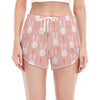 Rabbit And Carrot Pattern Print Women's Split Running Shorts