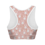 Rabbit And Carrot Pattern Print Women's Sports Bra