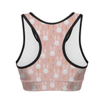 Rabbit And Carrot Pattern Print Women's Sports Bra