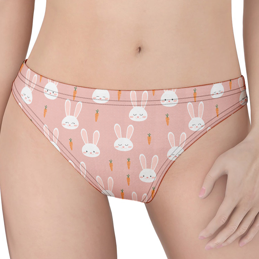 Rabbit And Carrot Pattern Print Women's Thong