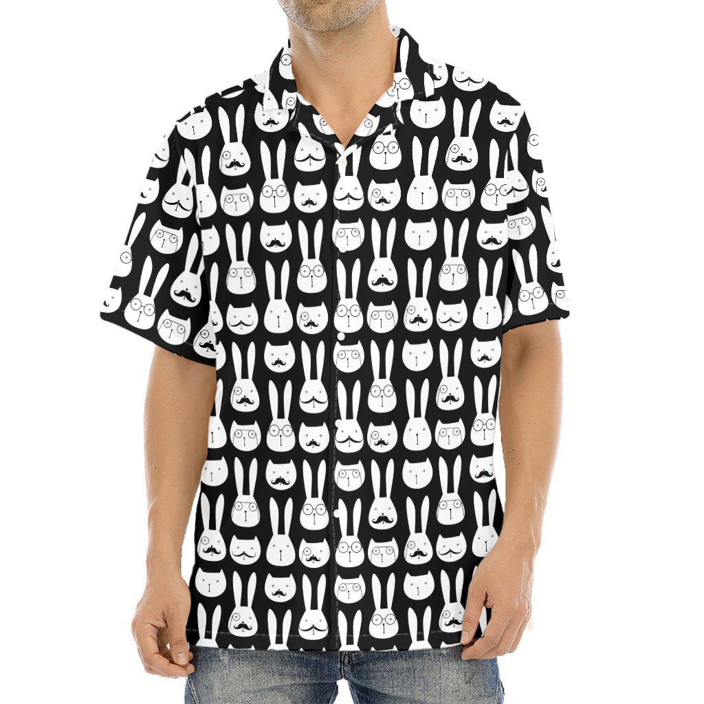 Rabbit And Cat Pattern Print Aloha Shirt