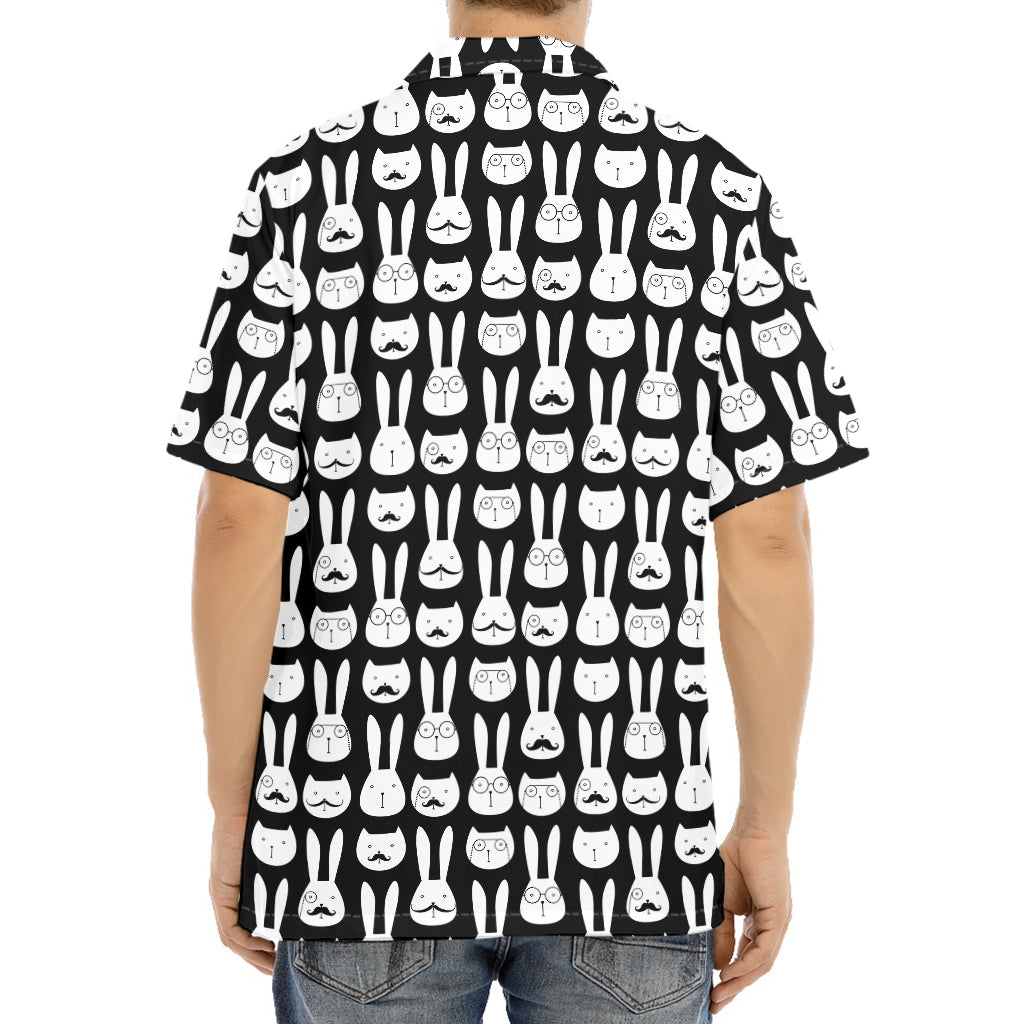 Rabbit And Cat Pattern Print Aloha Shirt