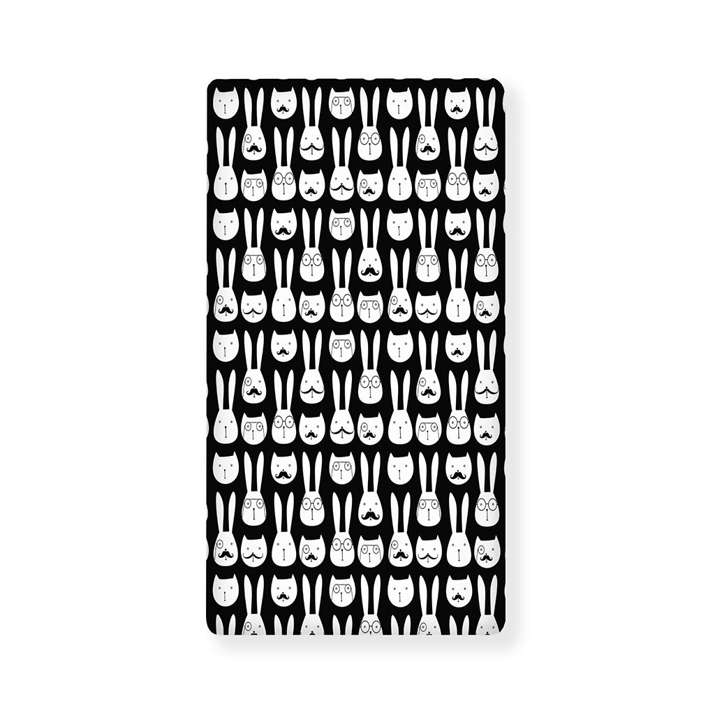 Rabbit And Cat Pattern Print Baby Crib Sheet