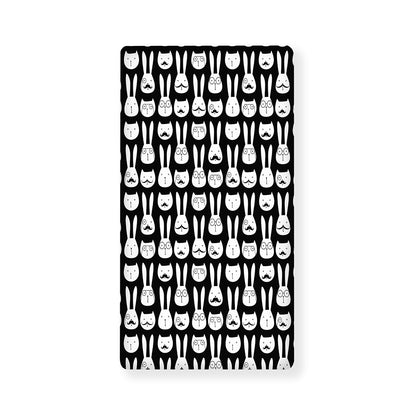 Rabbit And Cat Pattern Print Baby Crib Sheet