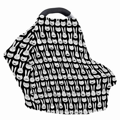 Rabbit And Cat Pattern Print Baby Seat Cover