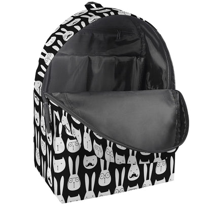 Rabbit And Cat Pattern Print Backpack