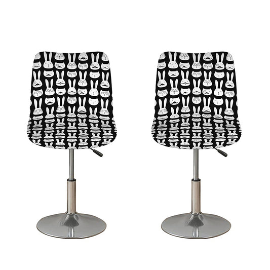 Rabbit And Cat Pattern Print Bar Stool Covers