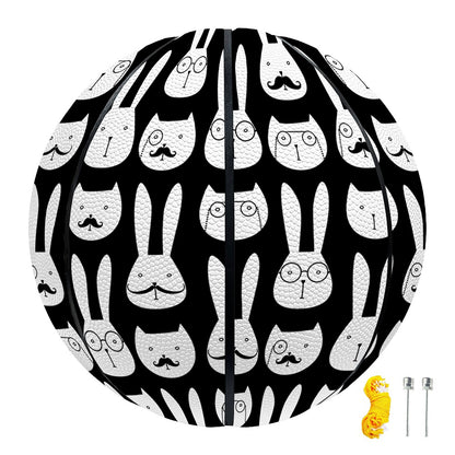 Rabbit And Cat Pattern Print Basketball