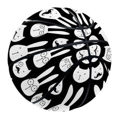 Rabbit And Cat Pattern Print Basketball
