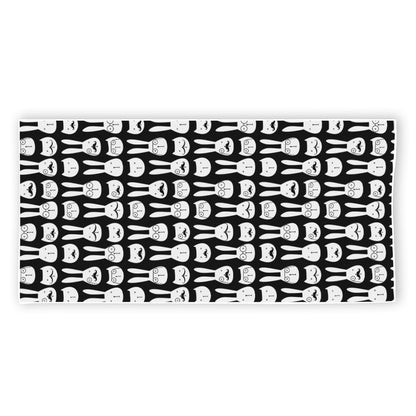 Rabbit And Cat Pattern Print Beach Towel