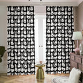 Rabbit And Cat Pattern Print Dimout Pencil Pleat Curtains