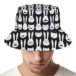 Rabbit And Cat Pattern Print Bucket Hat