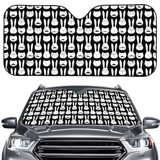 Rabbit And Cat Pattern Print Car Windshield Sun Shade