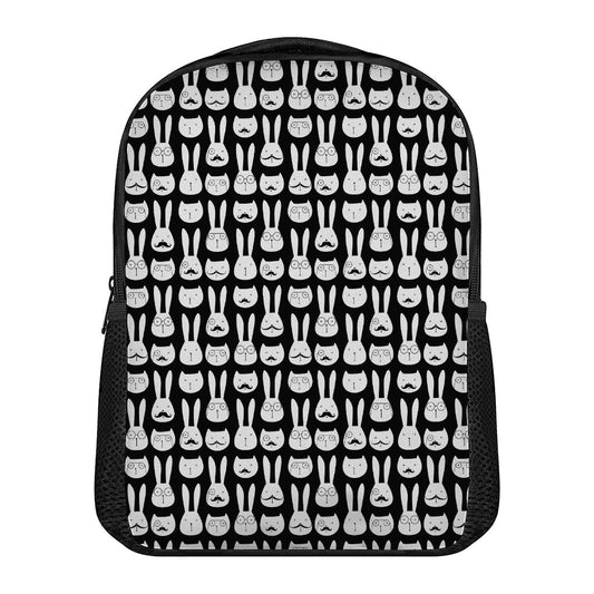 Rabbit And Cat Pattern Print Casual Backpack