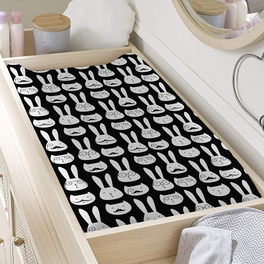 Rabbit And Cat Pattern Print Changing Pad Cover