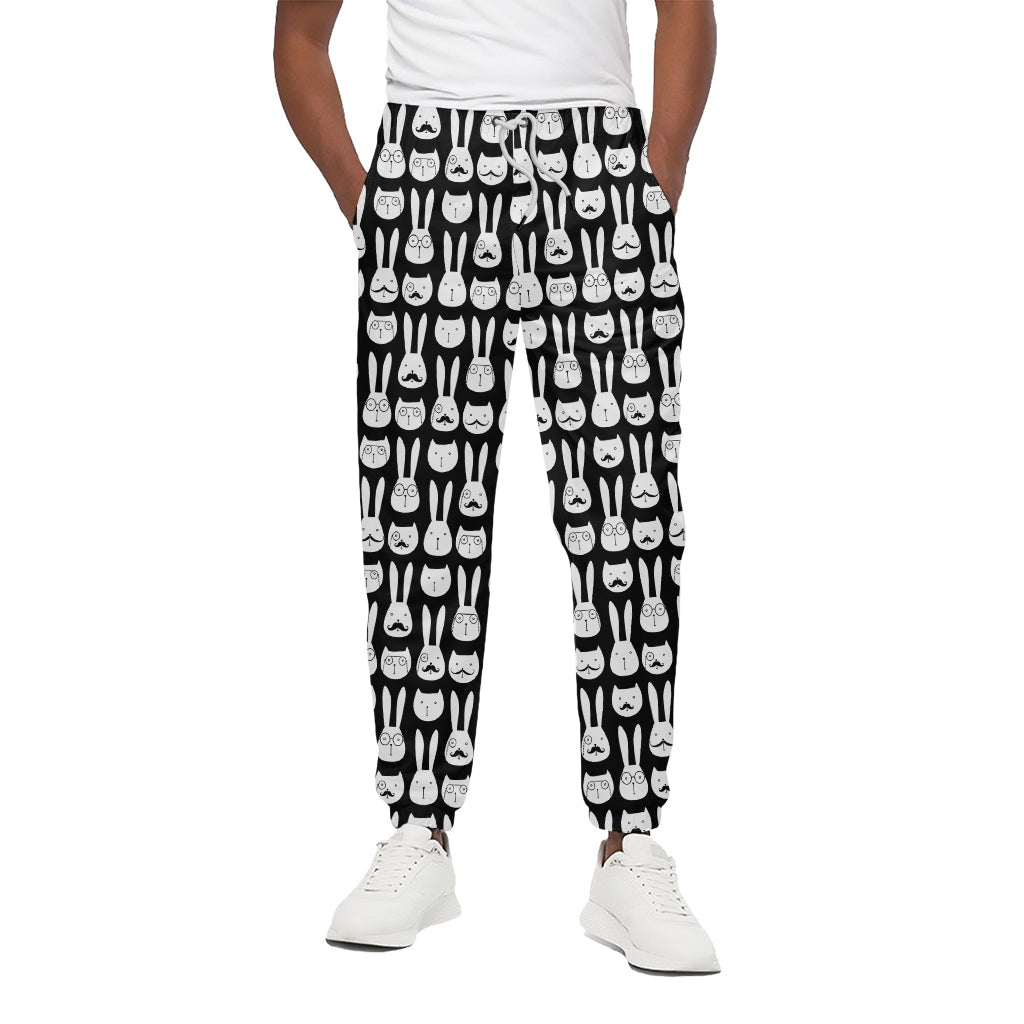 Rabbit And Cat Pattern Print Cotton Pants