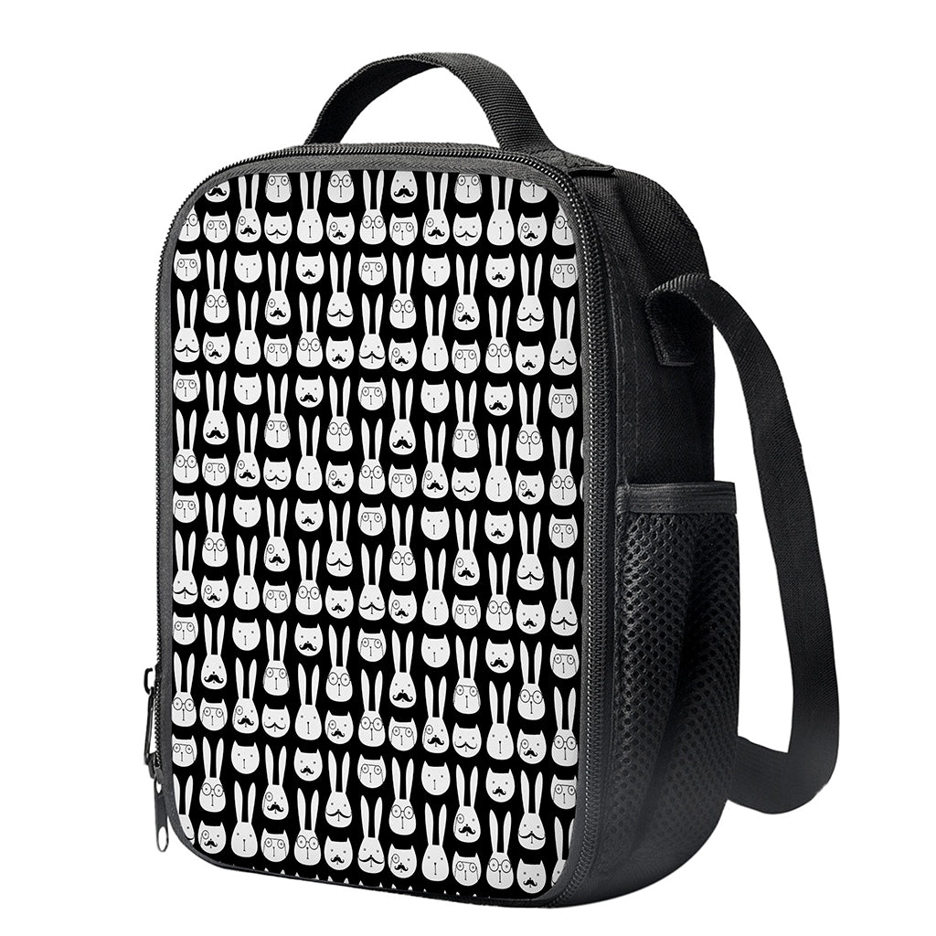 Rabbit And Cat Pattern Print Crossbody Lunch Bag