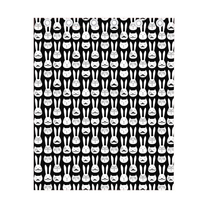 Rabbit And Cat Pattern Print Curtain