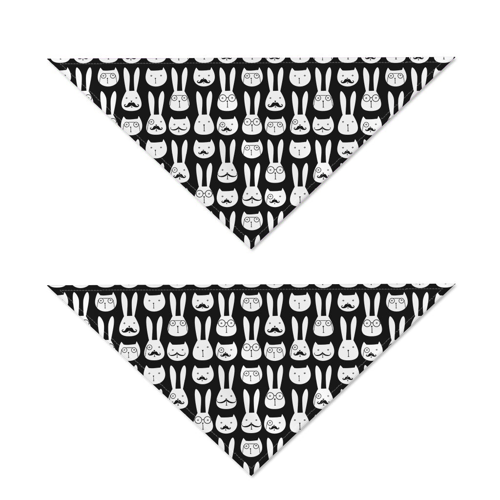 Rabbit And Cat Pattern Print Dog Bandana