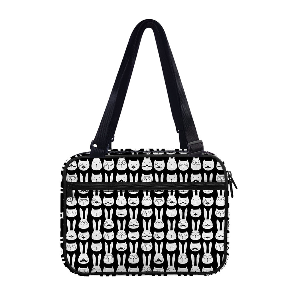 Rabbit And Cat Pattern Print Double Strap Bible Bag
