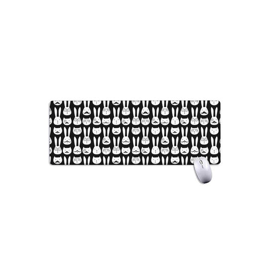 Rabbit And Cat Pattern Print Extended Mouse Pad