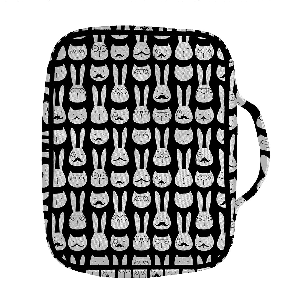 Rabbit And Cat Pattern Print Front Pocket Bible Bag