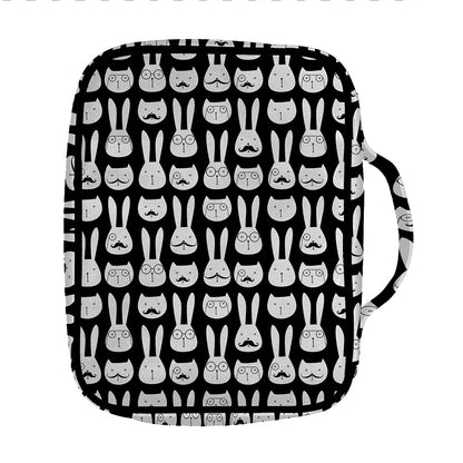 Rabbit And Cat Pattern Print Front Pocket Bible Bag