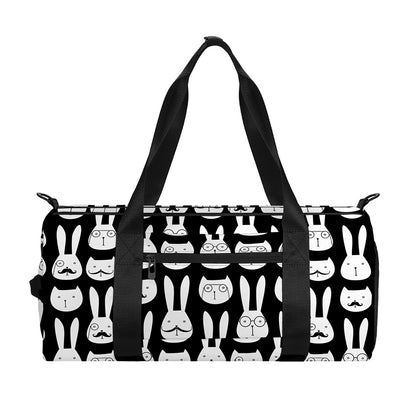 Rabbit And Cat Pattern Print Gym Bag