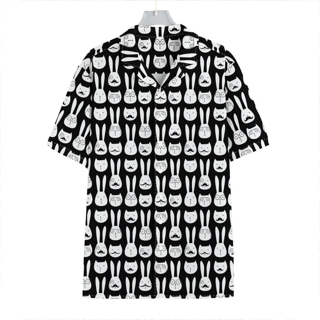 Rabbit And Cat Pattern Print Hawaiian Shirt