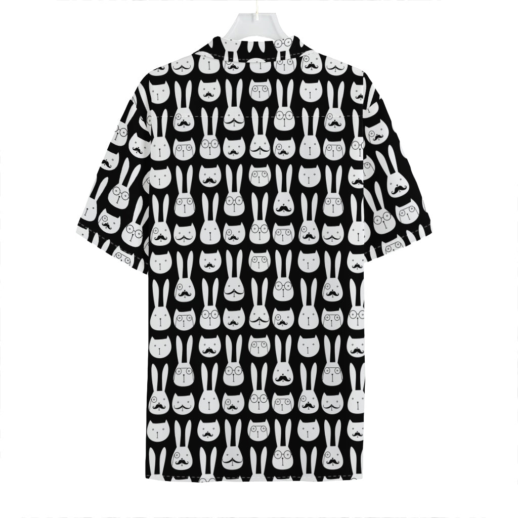 Rabbit And Cat Pattern Print Hawaiian Shirt