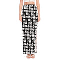 Rabbit And Cat Pattern Print High Slit Maxi Skirt