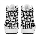 Rabbit And Cat Pattern Print High Top Leather Sneakers