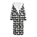 Rabbit And Cat Pattern Print Hooded Bathrobe