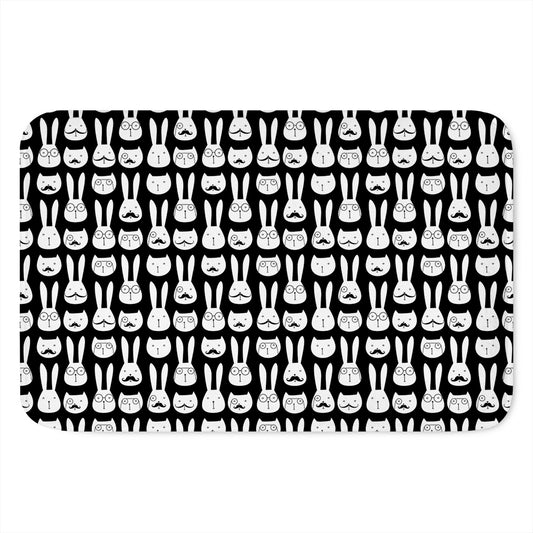 Rabbit And Cat Pattern Print Indoor Door Mat
