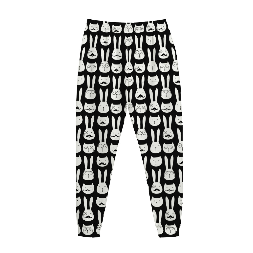 Rabbit And Cat Pattern Print Jogger Pants