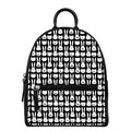 Rabbit And Cat Pattern Print Leather Backpack