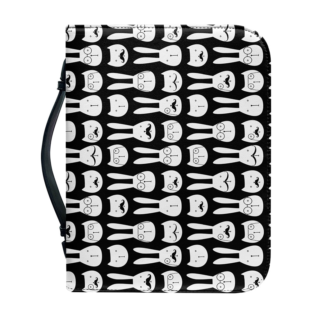 Rabbit And Cat Pattern Print Leather Bible Cover