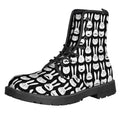 Rabbit And Cat Pattern Print Lace-Up Boots