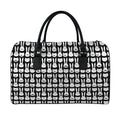 Rabbit And Cat Pattern Print Leather Duffel Bag