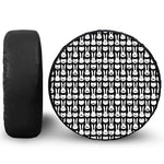 Rabbit And Cat Pattern Print Leather Spare Tire Cover