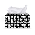 Rabbit And Cat Pattern Print Leather Tissue Box Cover