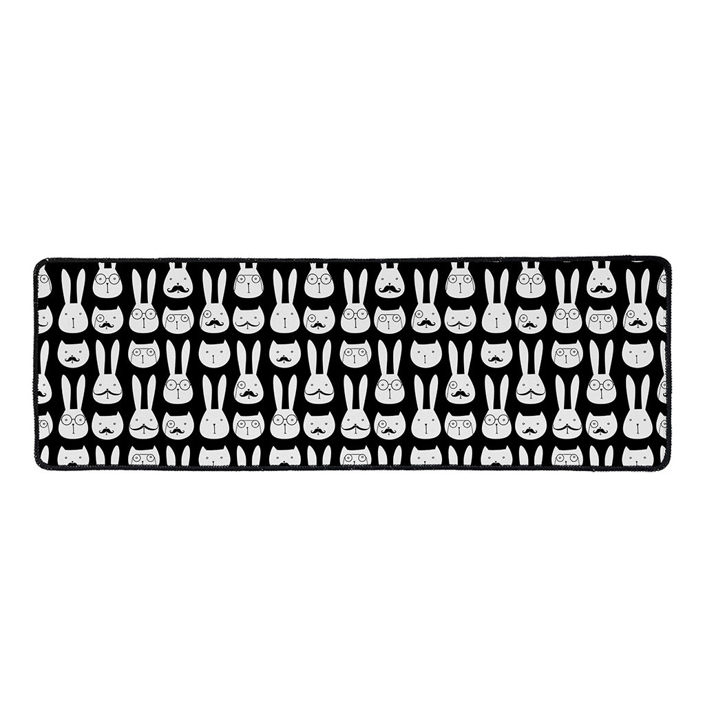 Rabbit And Cat Pattern Print Long Kitchen Mat