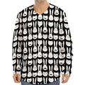 Rabbit And Cat Pattern Print Long Sleeve Baseball Jersey