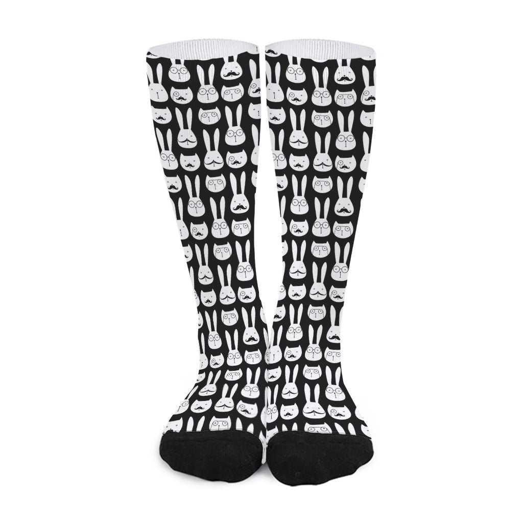 Rabbit And Cat Pattern Print Long Socks