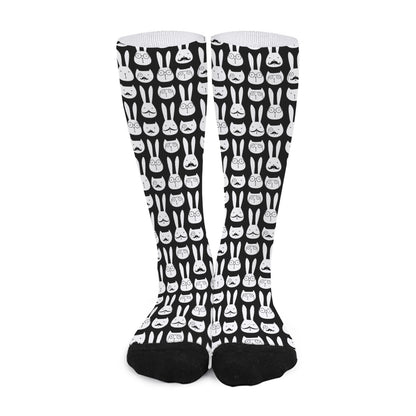 Rabbit And Cat Pattern Print Long Socks