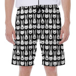 Rabbit And Cat Pattern Print Men's Beach Shorts