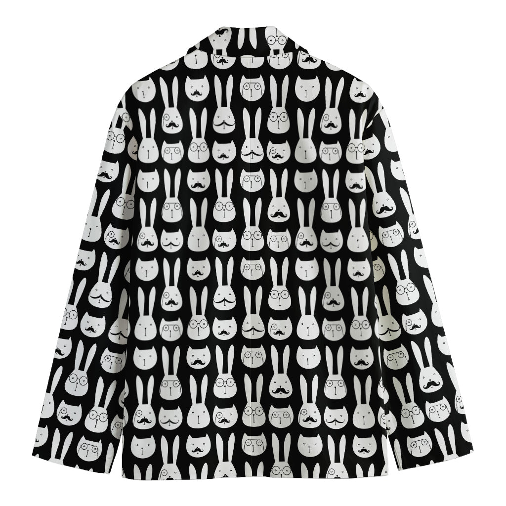 Rabbit And Cat Pattern Print Men's Blazer