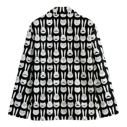 Rabbit And Cat Pattern Print Men's Blazer